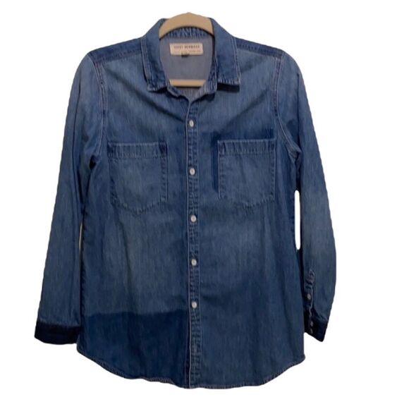𝅺LUCKY Brand  denim boyfriend shirt . Size S - Picture 1 of 8